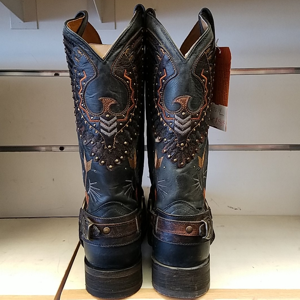 New Men's Corral Black Eagle  A3614 biker boot - Picture 3 of 8